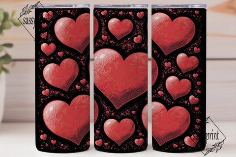Red Cosmic Hearts 20oz Tumbler Wrap Sublimation sassyprint 