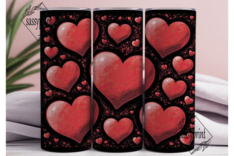 Red Cosmic Hearts 20oz Tumbler Wrap Sublimation sassyprint 