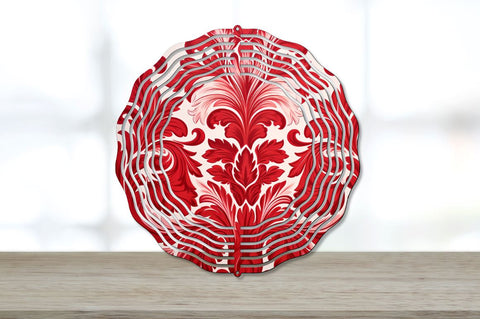 Red Damask Wind Spinner Sublimation Designs Bundle Sublimation Regulrcrative 