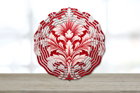 Red Damask Wind Spinner Sublimation Designs Bundle Sublimation Regulrcrative 