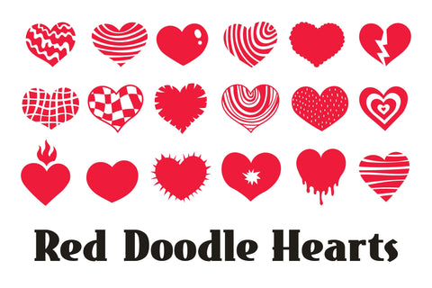 Red Doodle Hearts Sublimation Rin Green 