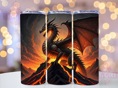 Red Dragon Fantasy 20oz Tumbler Wrap, Fantasy Drinkware, 20oz Tumbler, Sublimation Wrap, Mythical Creatures, Dragon Gifts, Enchanted Decor Sublimation SvggirlplusArt 