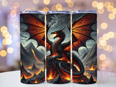 Red Dragon Fantasy 20oz Tumbler Wrap, Fantasy Drinkware, 20oz Tumbler, Sublimation Wrap, Mythical Creatures, Dragon Gifts, Enchanted Decor Sublimation SvggirlplusArt 