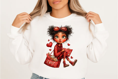 Red dress surrounded by floating hearts Sublimation SVGArt 