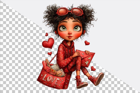 Red dress surrounded by floating hearts Sublimation SVGArt 