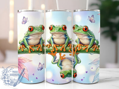 Red Eyed Tree Frogs 20oz Tumbler, Red Eyed Frog Motif, Tree Frog Design, Nature Theme, Tropical Accent, Whimsical Charm, Sublimation Wrap, 20oz Tumbler Sublimation ToriDesigns 