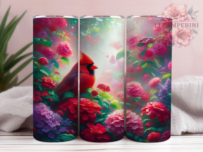 Red Floral Cardinal Tumbler, Cardinal Bird Tumbler, Floral Cardinal 20oz Wrap, Sublimation Design, Bird Lover Gift, Cardinal Flowers Wrap, Nature Inspired Tumbler Sublimation Li Zamperini 