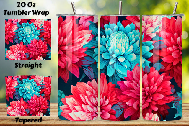 Red Floral Mirage Tumbler Wrap | Sublimation PNG design Sublimation FloridPrintables 