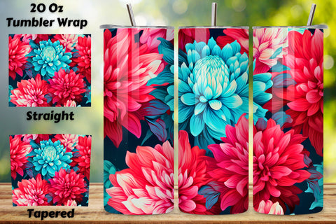 Red Floral Mirage Tumbler Wrap | Sublimation PNG design Sublimation FloridPrintables 
