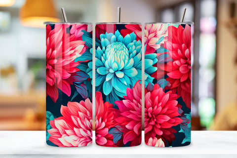 Red Floral Mirage Tumbler Wrap | Sublimation PNG design Sublimation FloridPrintables 