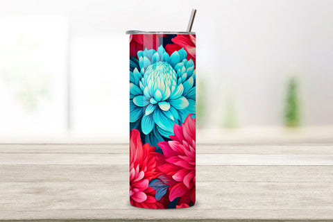 Red Floral Mirage Tumbler Wrap | Sublimation PNG design Sublimation FloridPrintables 