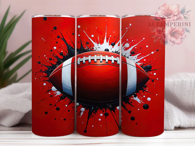 Red Football 20oz Sports Tumbler, Football Tumbler, Red Football, Sports Tumbler, Sublimation Design, 20oz Tumbler, Football Gifts, Game Day Decor Sublimation Li Zamperini 