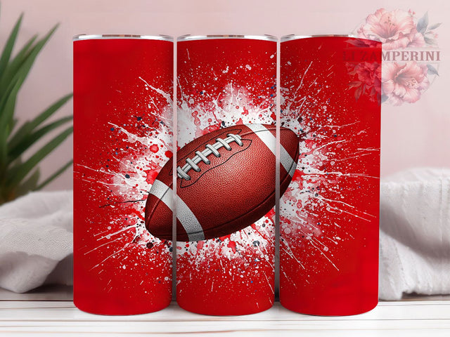 Red Football 20oz Sports Tumbler, Football Tumbler, Red Football, Sports Tumbler, Sublimation Design, 20oz Tumbler, Football Gifts, Game Day Decor Sublimation Li Zamperini 
