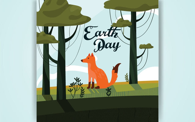 Red foxes walking through the dense summer forest with flowers and tall trees River in the forest SVG naemmiah021 