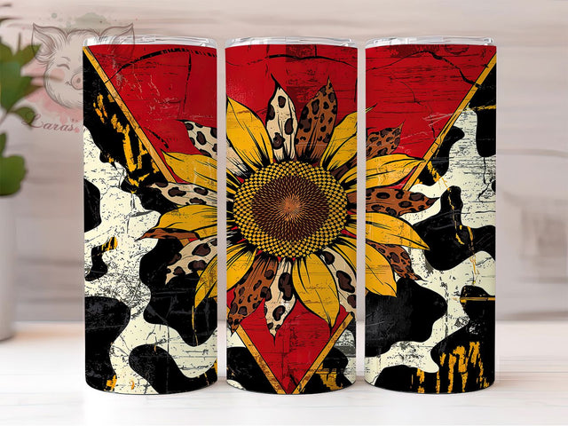 Red Gemstone Western Cow Tumbler, Western Cow Design, 20oz Cow Wrap, Gemstone Tumbler, Rustic Western Tumbler, Country Cow Cup, Western Tumbler Wrap Sublimation Lara' s Designs 