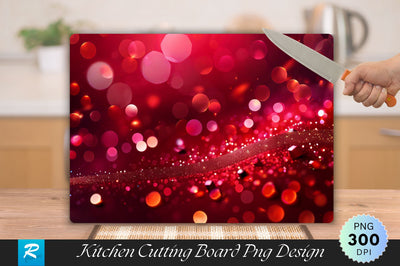 Red Glitter Chunks Cutting Board Sublimation Regulrcrative 