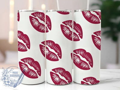 Red Glitter Lips Tumbler, Lips Design, Glam Style, Bold Pattern, Romantic Theme, 20Oz Tumbler, Sublimation Wrap Sublimation ToriDesigns 