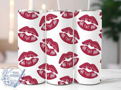 Red Glitter Lips Tumbler, Lips Design, Glam Style, Bold Pattern, Romantic Theme, 20Oz Tumbler, Sublimation Wrap Sublimation ToriDesigns 