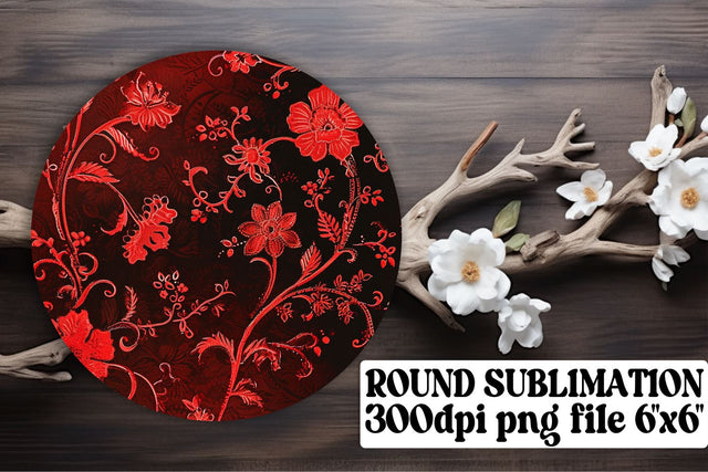 Red Glitter Sublimation Bundle: Circle and Keychain Sublimation afrosvg 