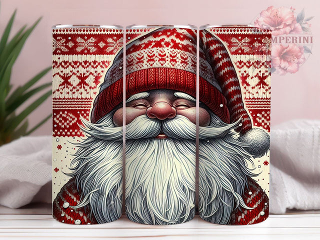 Red Gnome Christmas 20oz Tumbler Wrap PNG, Gnome Tumbler PNG Sublimation Design, Straight & Tapered Tumbler Wrap, Instant Digital Download Sublimation Li Zamperini 