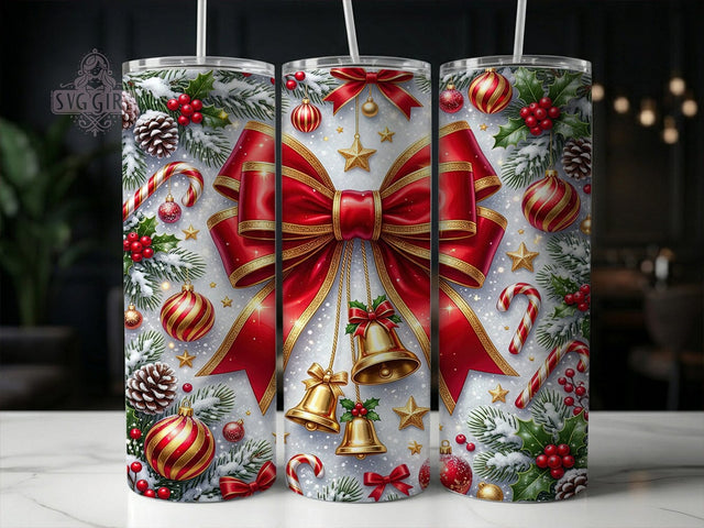 Red Gold Christmas Bells 20oz Tumbler, Red Gold Bells, Christmas Bells, Red Gold Christmas, Bells Tumbler, Christmas Tumbler, Bell Tumbler PNG, Holiday Bells Sublimation SvggirlplusArt 