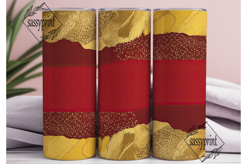Red Gold Glitter 20oz Tumbler Wrap Sublimation sassyprint 
