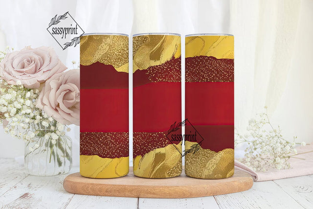 Red Gold Glitter 20oz Tumbler Wrap Sublimation sassyprint 