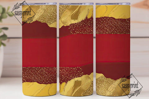 Red Gold Glitter 20oz Tumbler Wrap Sublimation sassyprint 