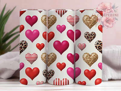 Red Gold Leopard Hearts Tumbler, Leopard Print, Red Gold Design, Sublimation Art, 20oz Tumbler, Romantic Theme, Valentine Style Sublimation Li Zamperini 