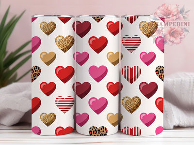 Red Gold Leopard Hearts Tumbler, Leopard Print, Red Gold Design, Sublimation Art, 20oz Tumbler, Romantic Theme, Valentine Style Sublimation Li Zamperini 