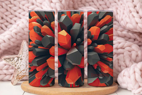 Red & Gray Crystal Texture 20oz Tumbler Sublimation DesignSVG 