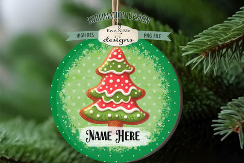 Red Green Cookies Ornament Designs PNG File | Add Name Sublimation Ewe-N-Me Designs 