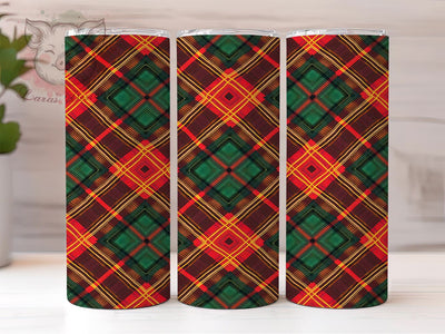 Red Green Plaid 20oz Tumbler Wrap, 20oz Sublimation Wrap, Holiday Tumbler Design, Festive Plaid Drinkware, Rustic Style Tumbler, Unique Gift Idea, Seasonal Pattern Tumbler Sublimation Lara' s Designs 
