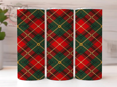 Red Green Plaid 20oz Tumbler Wrap, 20oz Sublimation Wrap, Holiday Tumbler Design, Festive Plaid Drinkware, Rustic Style Tumbler, Unique Gift Idea, Seasonal Pattern Tumbler Sublimation Lara' s Designs 