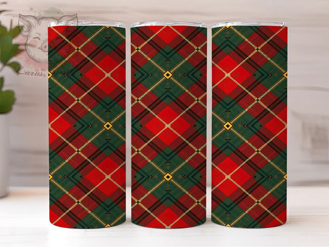 Red Green Plaid 20oz Tumbler Wrap, 20oz Sublimation Wrap, Holiday Tumbler Design, Festive Plaid Drinkware, Rustic Style Tumbler, Unique Gift Idea, Seasonal Pattern Tumbler Sublimation Lara' s Designs 