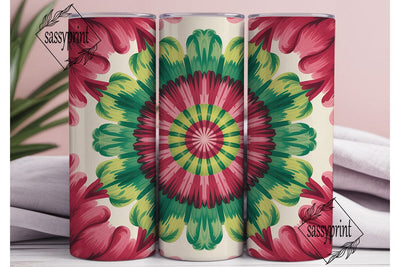 Red Green Tie Dye Radial Tumbler Wrap Sublimation sassyprint 