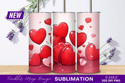 Red Heart Love Valentine Romance Tumbler Png Sublimation Regulrcrative 