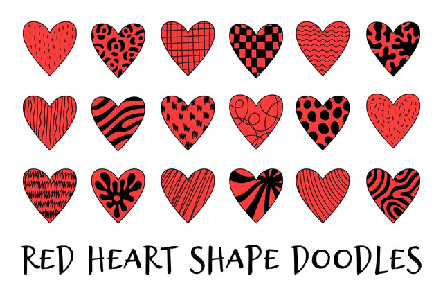 Red Heart Shape Doodles PNG Clipart Sublimation Rin Green 