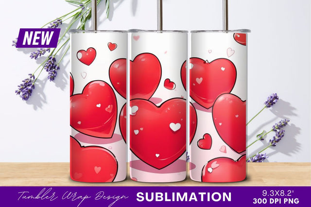 Red Hearts Background For Valentines Day Design Sublimation Regulrcrative 