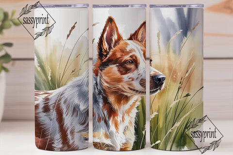 Red Heeler Dog 20oz Tumbler Wrap Sublimation sassyprint 