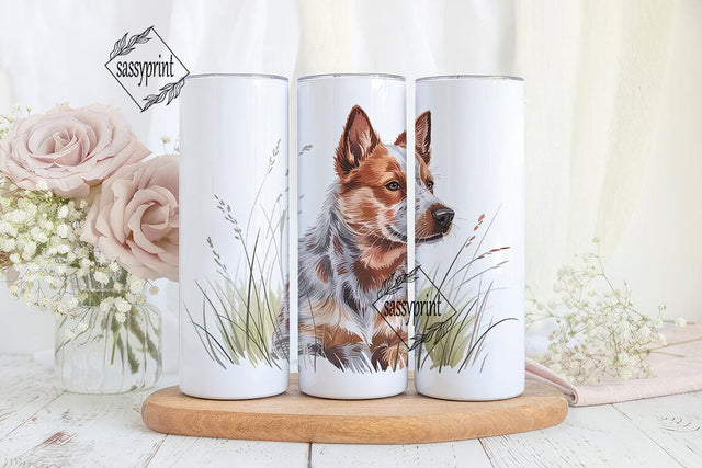 Red Heeler Dog 20oz Tumbler Wrap Sublimation sassyprint 