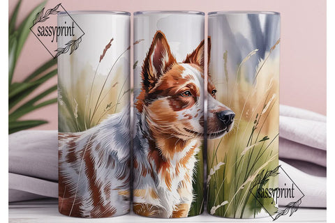 Red Heeler Dog 20oz Tumbler Wrap Sublimation sassyprint 