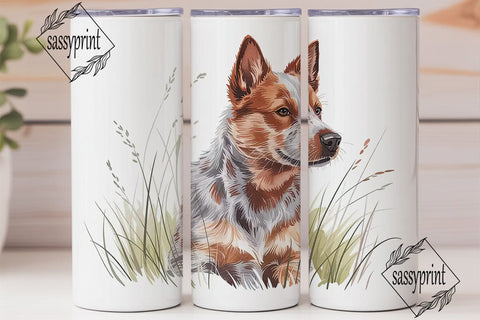 Red Heeler Dog 20oz Tumbler Wrap Sublimation sassyprint 
