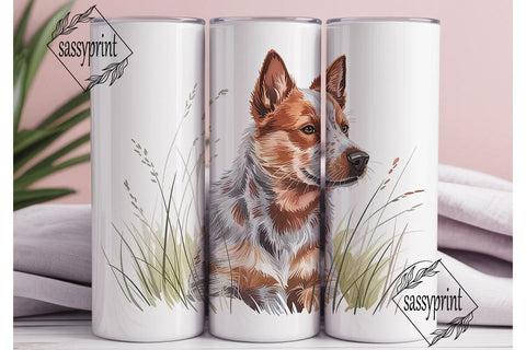 Red Heeler Dog 20oz Tumbler Wrap Sublimation sassyprint 