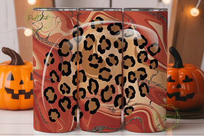 Red Leopard Marble 20oz Tumbler Wrap Sublimation PixelChick 