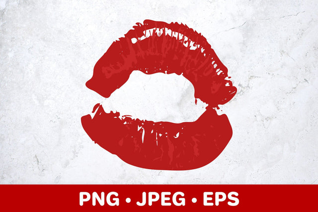 Red lips print sublimation design. Distressed lipstick kiss Sublimation LaBelezoka 