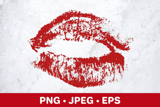 Red lips sublimation design. Lipstick kiss. Distressed lips Sublimation LaBelezoka 