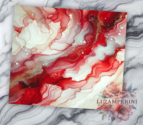 Red Marble Tumbler Wrap, Marble Background Design, Sublimation 20oz Tumbler, Elegant Drinkware, Abstract Tumbler Art, Stylish Marble Wrap, Unique Tumbler Design Sublimation Li Zamperini 