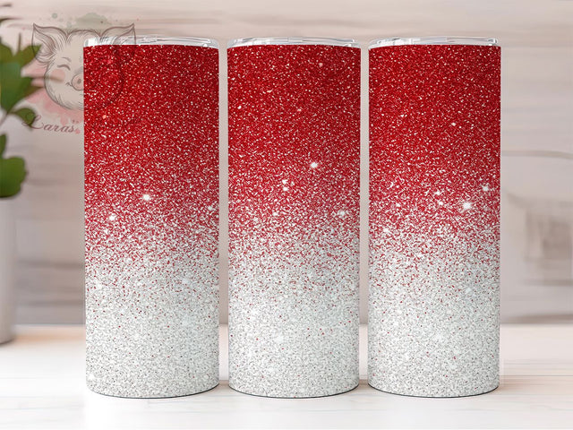 Red Ombre Glitter Tumbler Wrap, Ombre Tumbler Wrap, 20oz Sublimation Tumbler, Sparkly Red Tumbler, Shimmer Ombre Design, Glamorous Glitter Tumbler, Elegant Red Tumbler Sublimation Lara' s Designs 