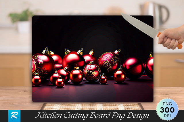 Red Ornaments Cutting Board Sublimation Regulrcrative 